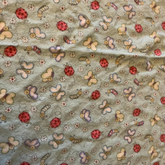 Bugs Butterfly Caterpillar Flowers Crochet Baby Security Blanket Lovey Red Blue - Picture 6 of 13